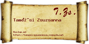 Tamási Zsuzsanna névjegykártya